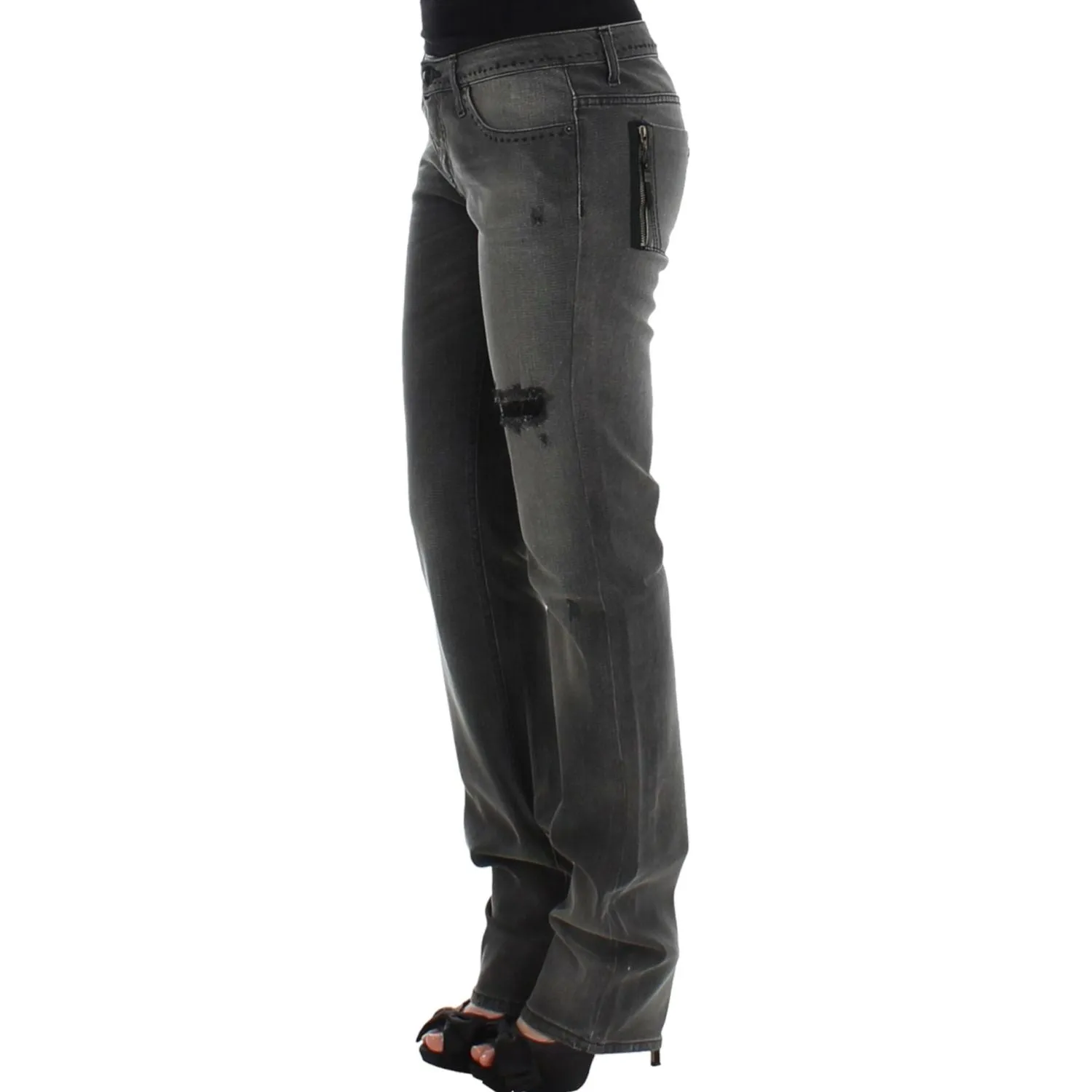 Costume National Chic Gray Straight Leg Denim Delight