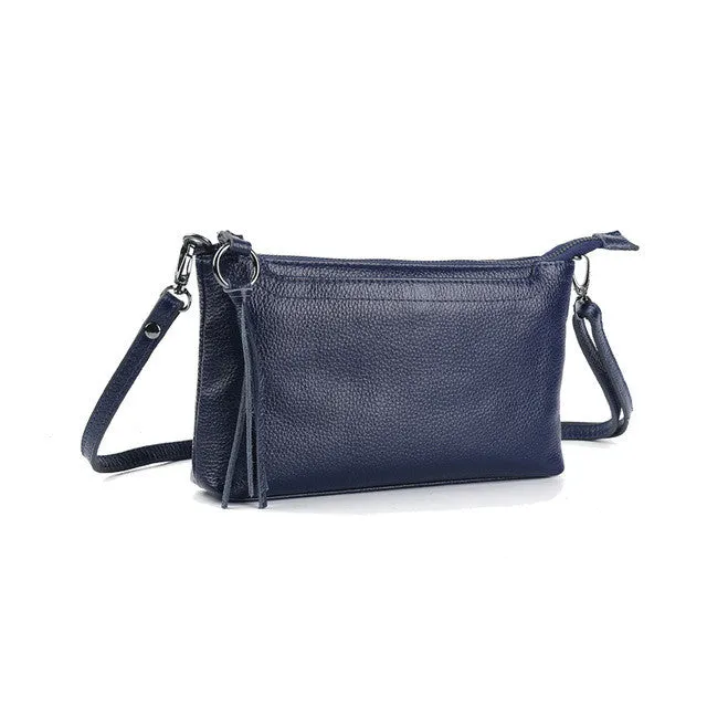 Cowhide Genuine Leather Women Messenger Bags Tassel Crossbody Bag Female Fashion Shoulder Bags for women Clutch Small Handbags