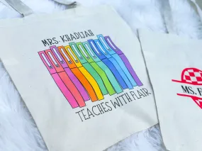 Custom Canvas Tote Bag Teacher Edition