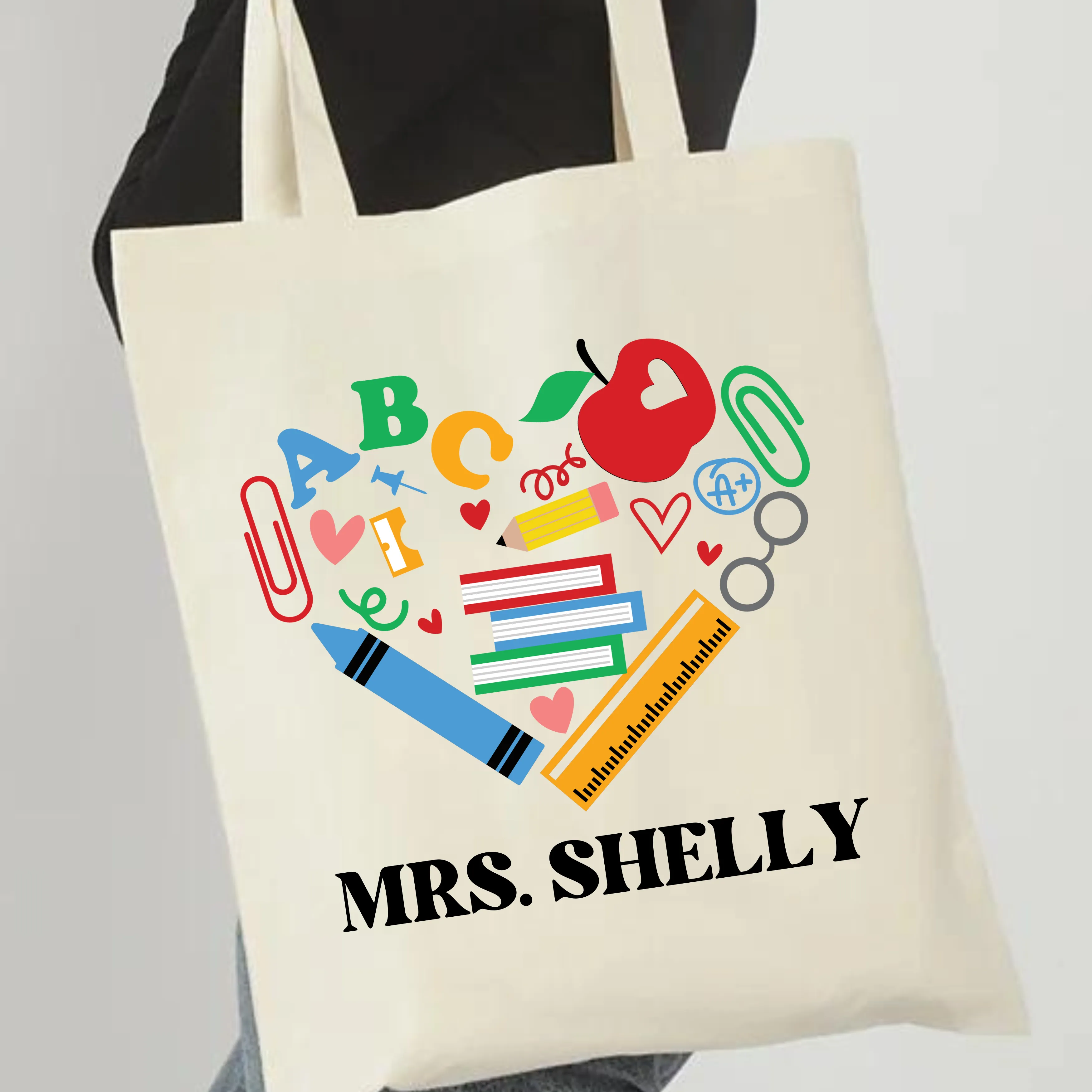 Custom Canvas Tote Bag Teacher Edition