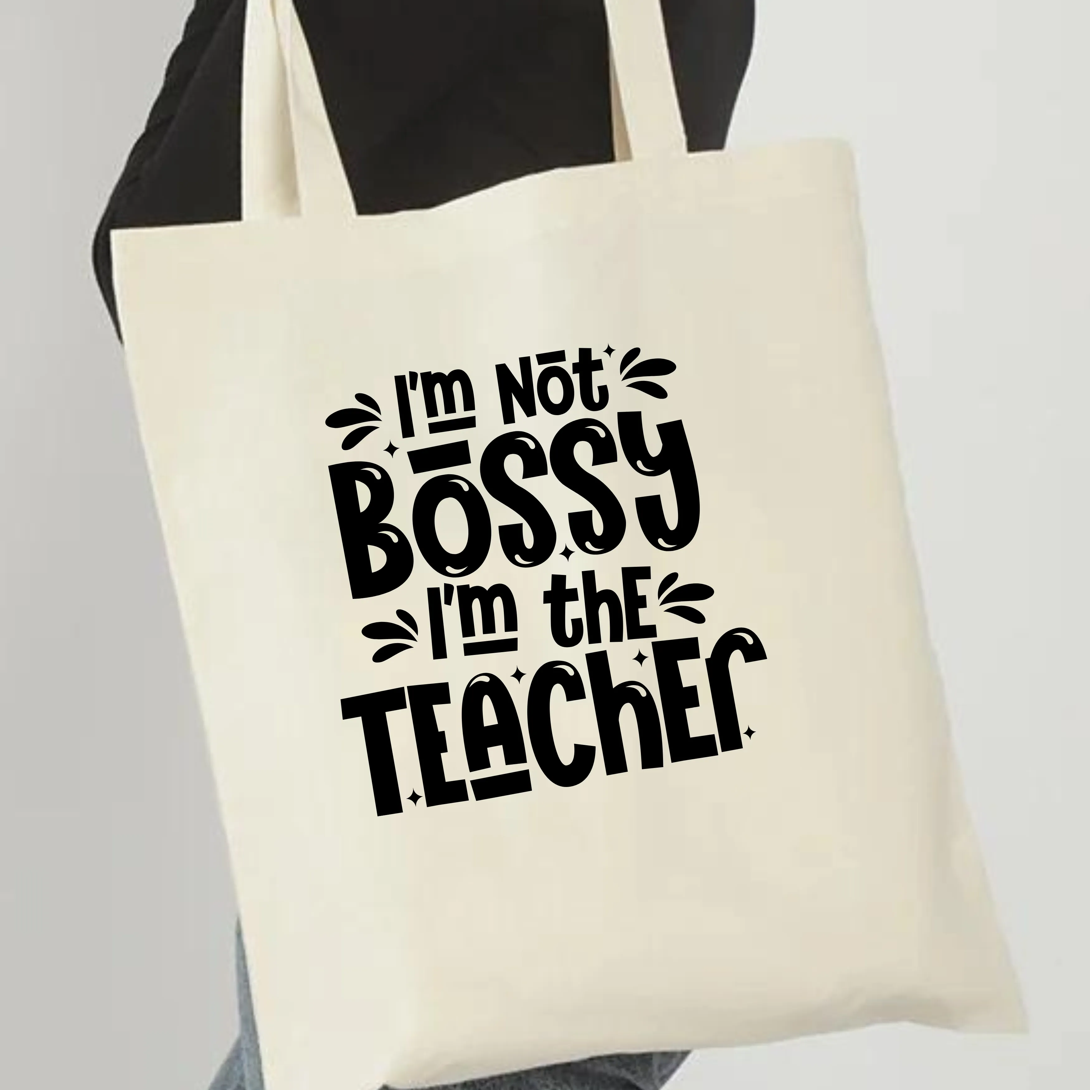 Custom Canvas Tote Bag Teacher Edition