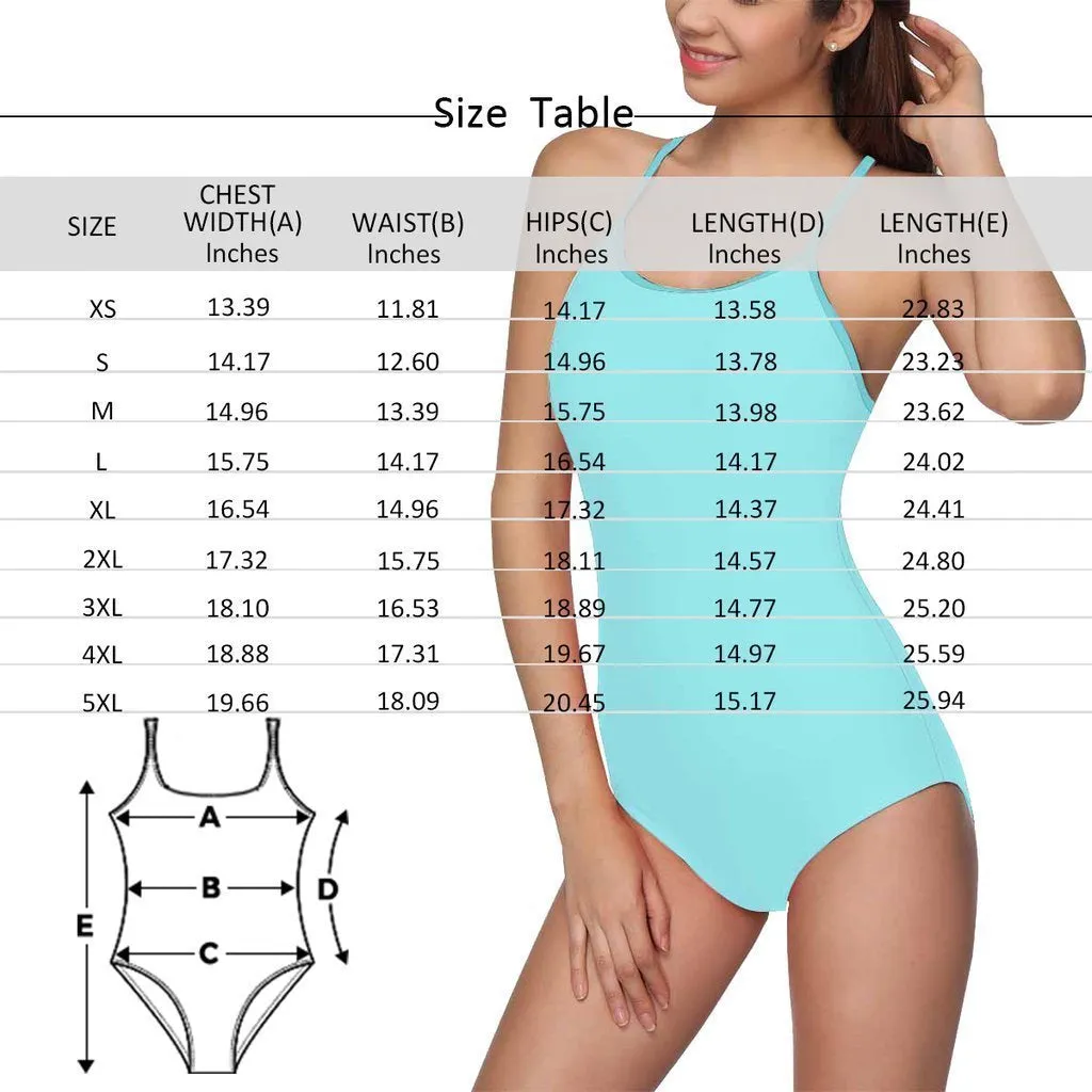 Custom Women's Slip Swimsuit Personalised Face Swimsuit Black Women's Slip One Piece Swimsuit