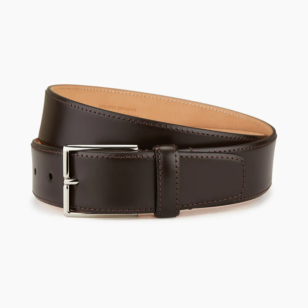 Dark Brown Nubuck Leather Evening Belt