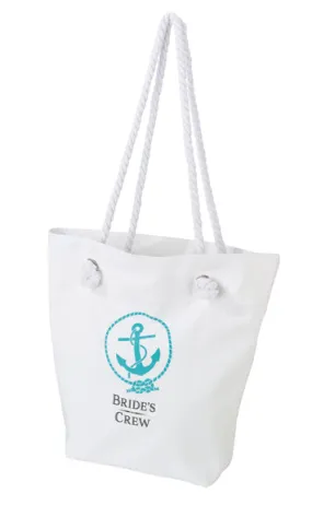 Destination Wedding White Bridal Crew Tote Bag