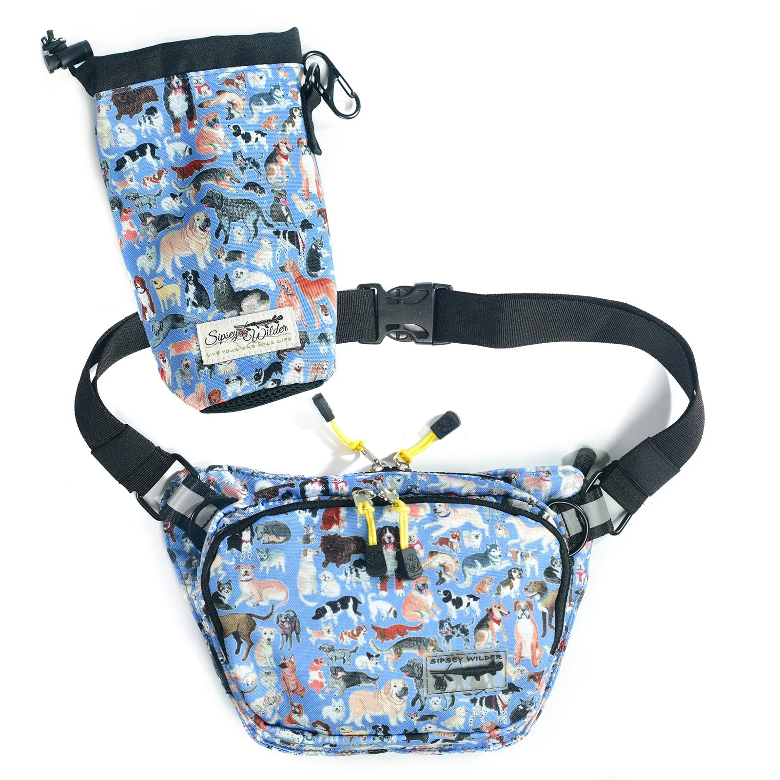 Dog Park (Light Blue) Water Bottle Holder