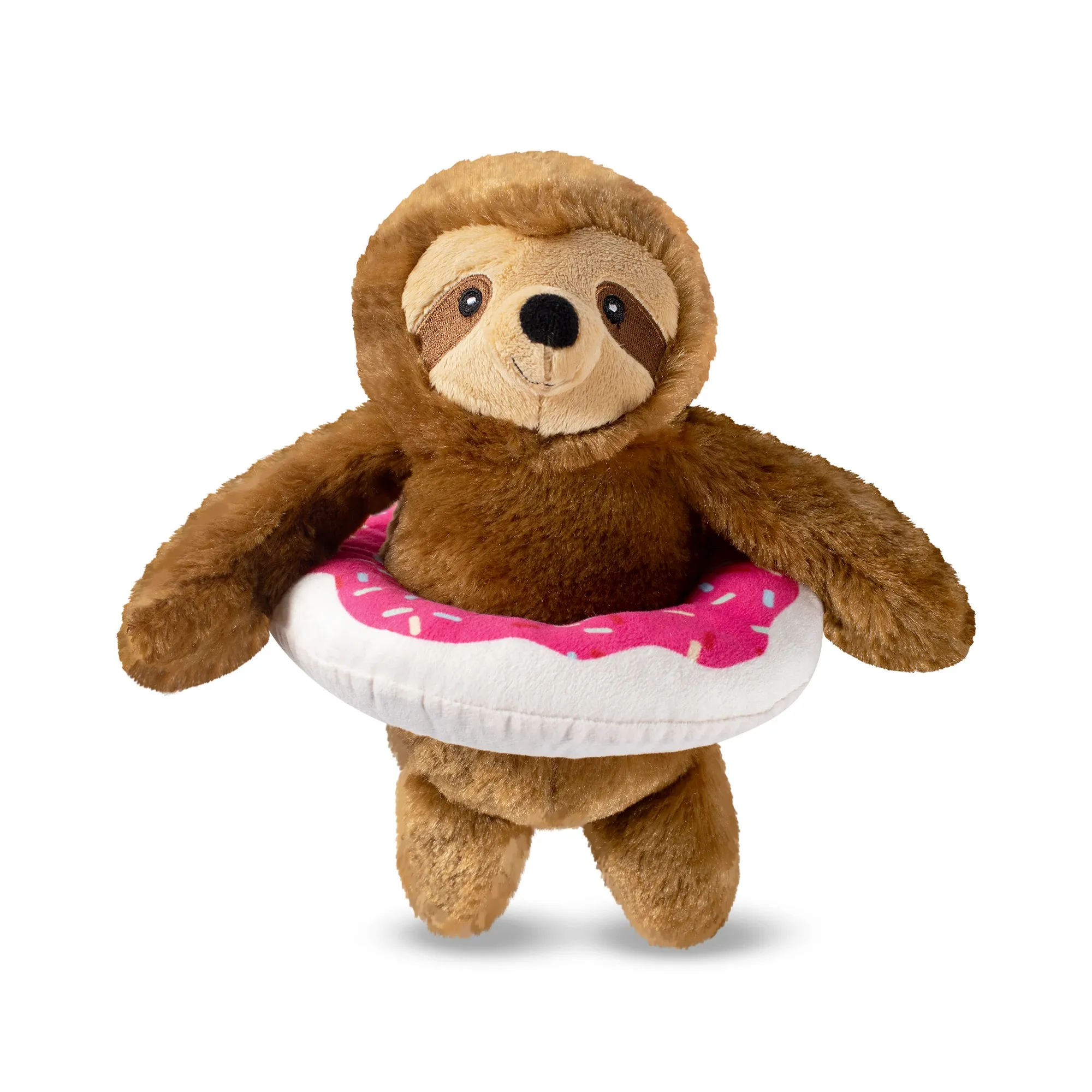 Donut Worry It's Pool Time Sloth, Dog Squeaky Plush toy