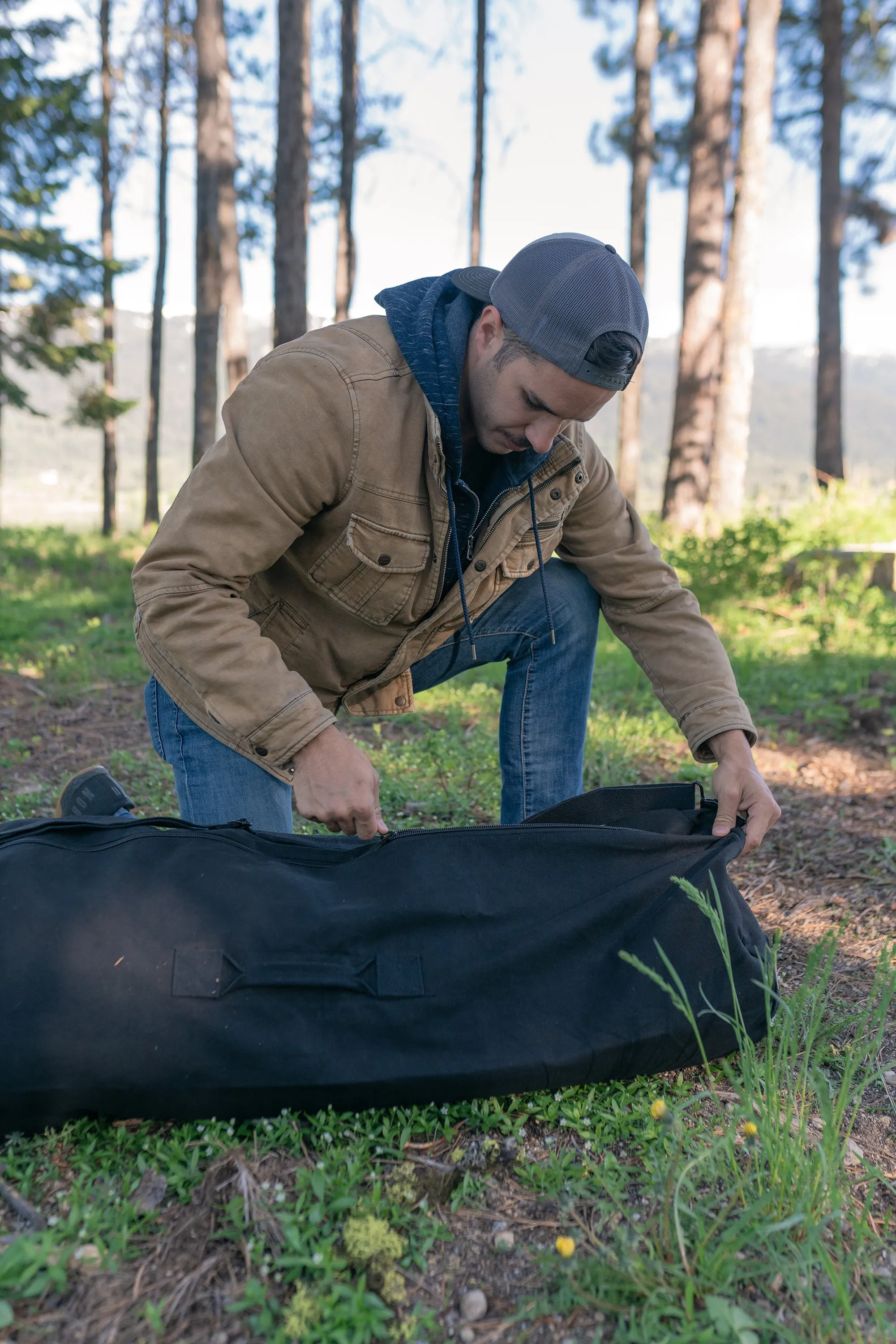 Duffel Bag With Zipper - Black - 42 In X 15 In X 15 In