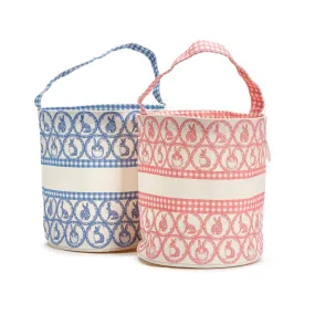 Easter Egg Hunt Bucket Bag with Gingham Bunny