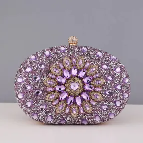 Elegant Flower Rhinestone Clutch - Perfect Evening Bag for Weddings & Proms Christmas Party