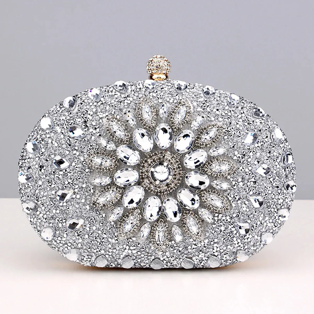 Elegant Flower Rhinestone Clutch - Perfect Evening Bag for Weddings & Proms Christmas Party