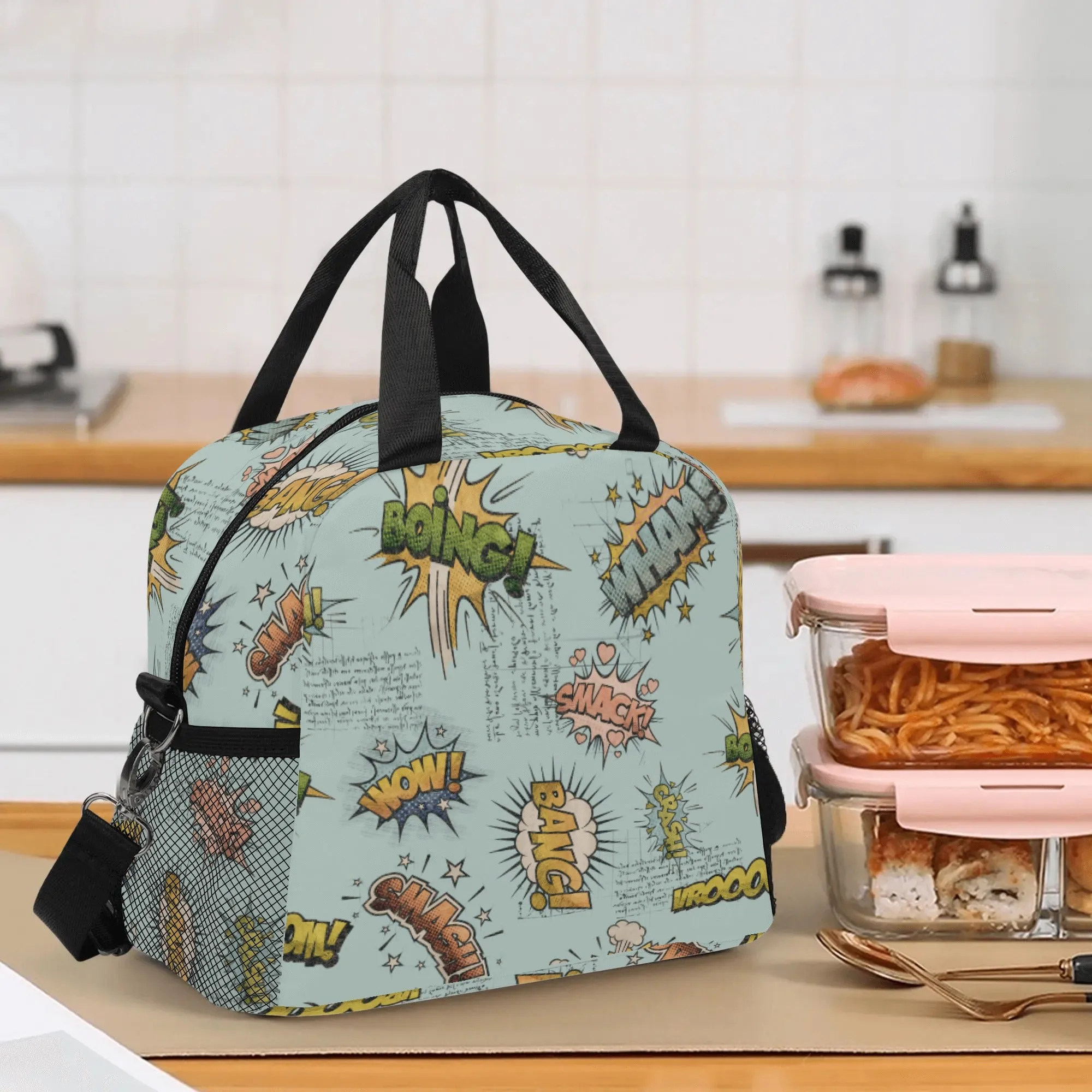 Elevate Lunchtime with Stylish All-Over Printed Vintage Aesthetics Lunch Bag for Teenagers-Ocean Adventure