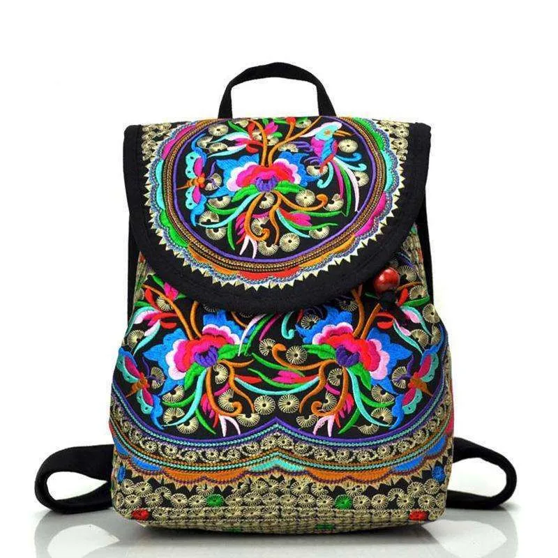 Embroidered Hippie Backpack