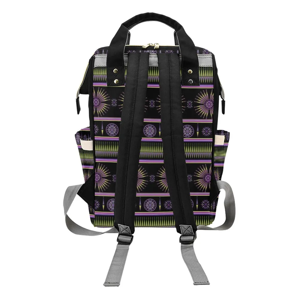 Evening Feather Wheel Multi-Function Diaper Backpack/Diaper Bag