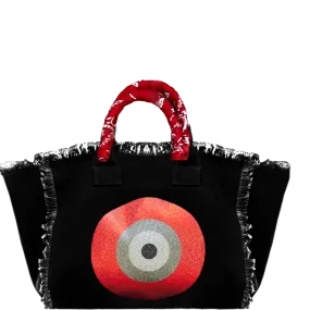 Evil Eye Fringe Canvas Bag