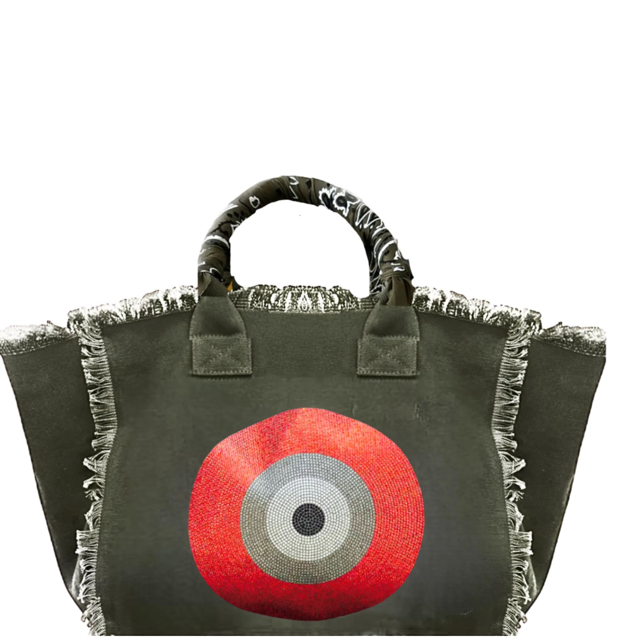 Evil Eye Fringe Canvas Bag