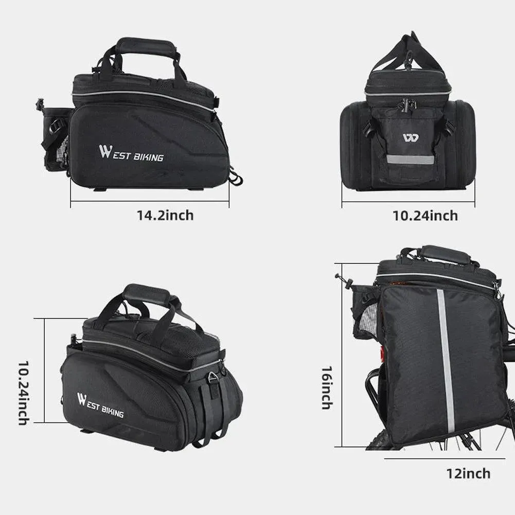 Expandable Large Capacity Bicycle Rear Rack Bag Outdoor TravelPack Portable Handbag Cycling Bike Rearseat Storage Bag