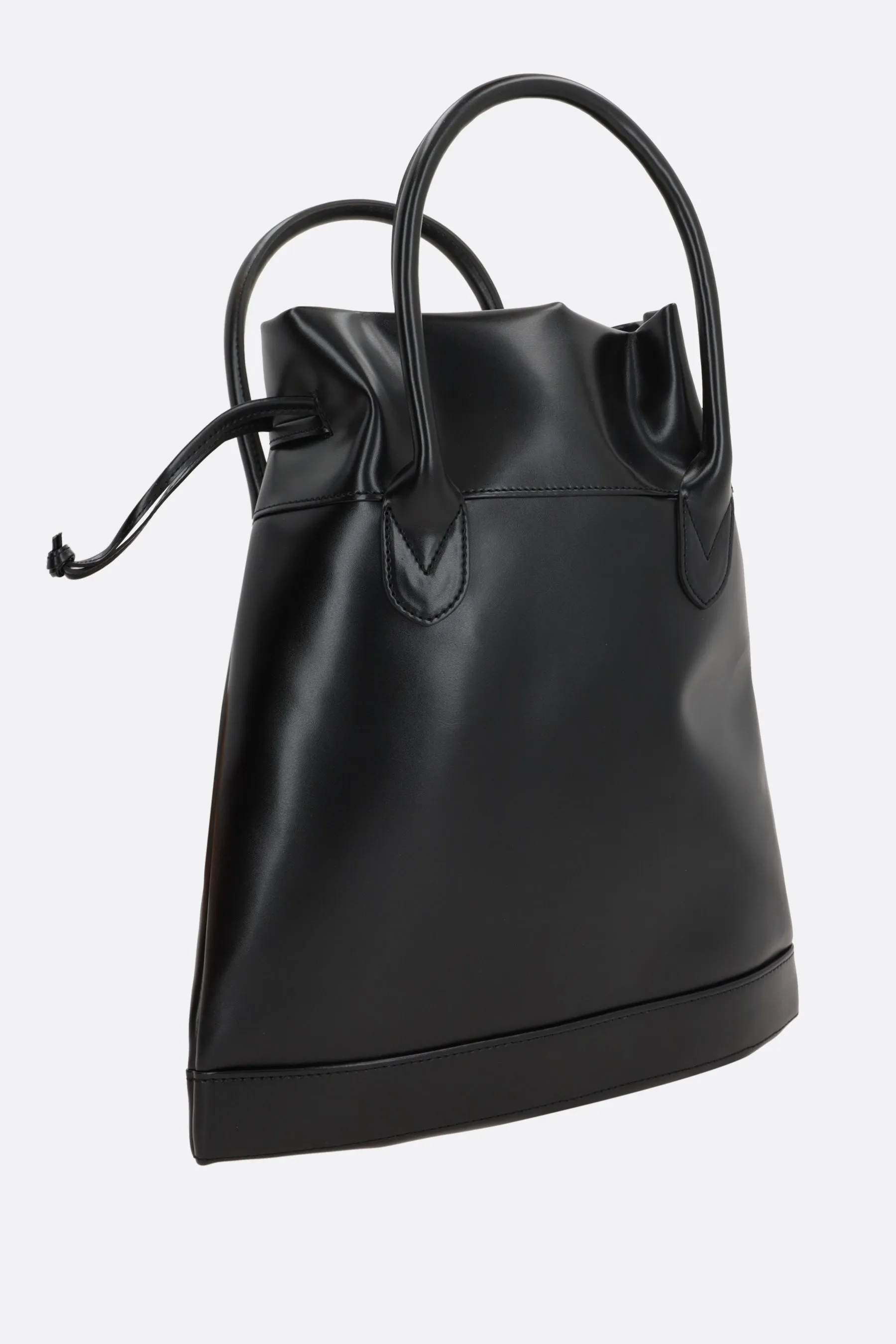 faux leather medium bucket bag