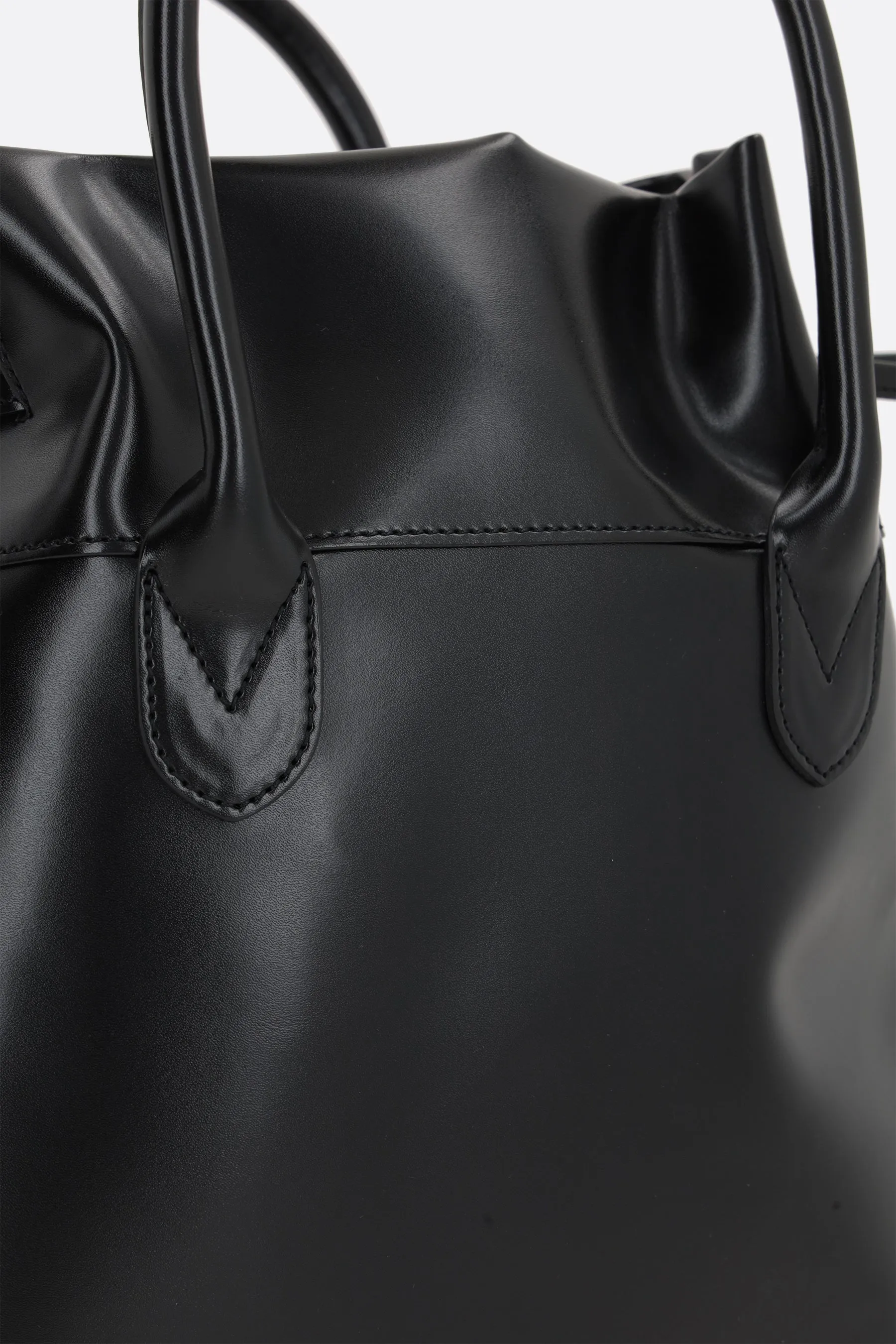 faux leather medium bucket bag