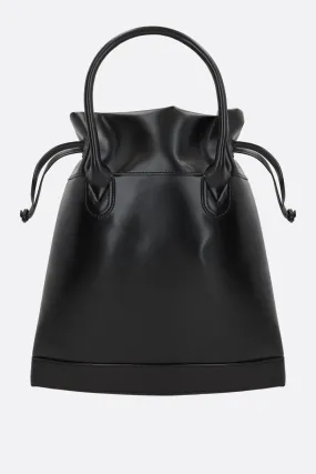 faux leather medium bucket bag