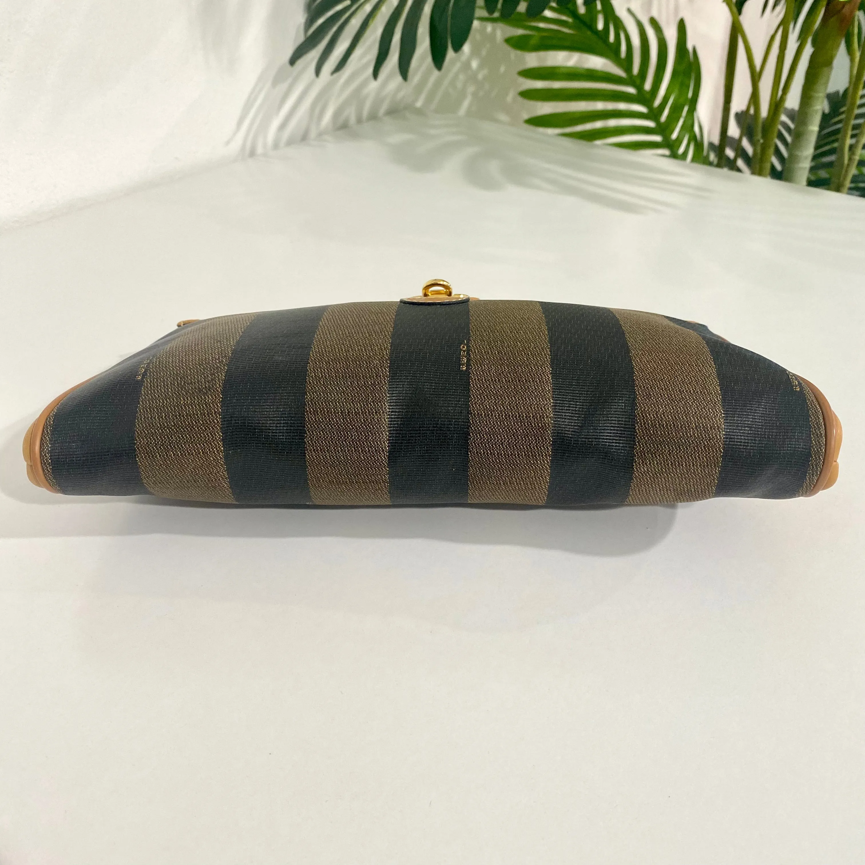 Fendi Vintage Pequin Striped Clutch