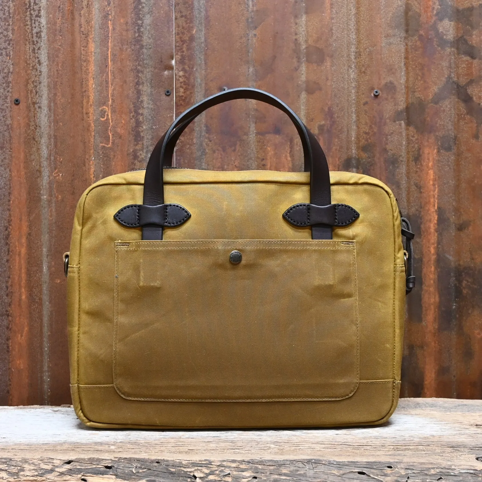 Filson Tin Cloth Compact Briefcase Dark Tan