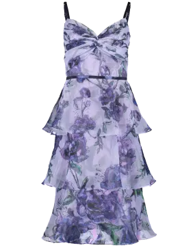 Floral Tier Tea Length Dress