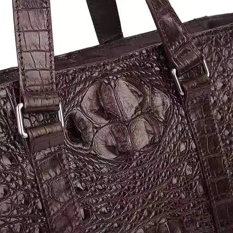 Genuine Crocodile Briefcase Computer Laptop Bag for Men