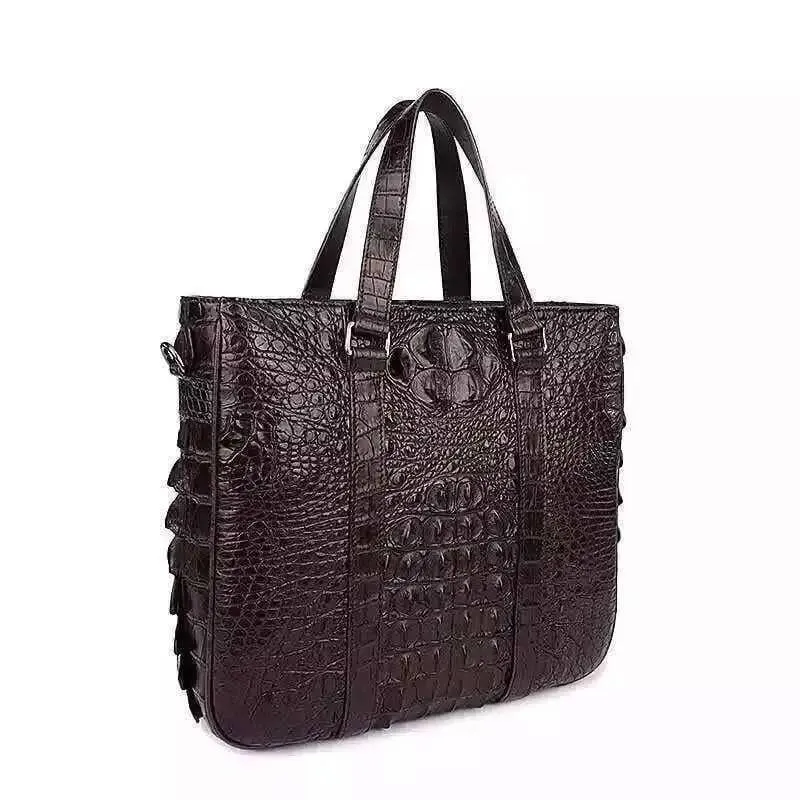 Genuine Crocodile Briefcase Computer Laptop Bag for Men