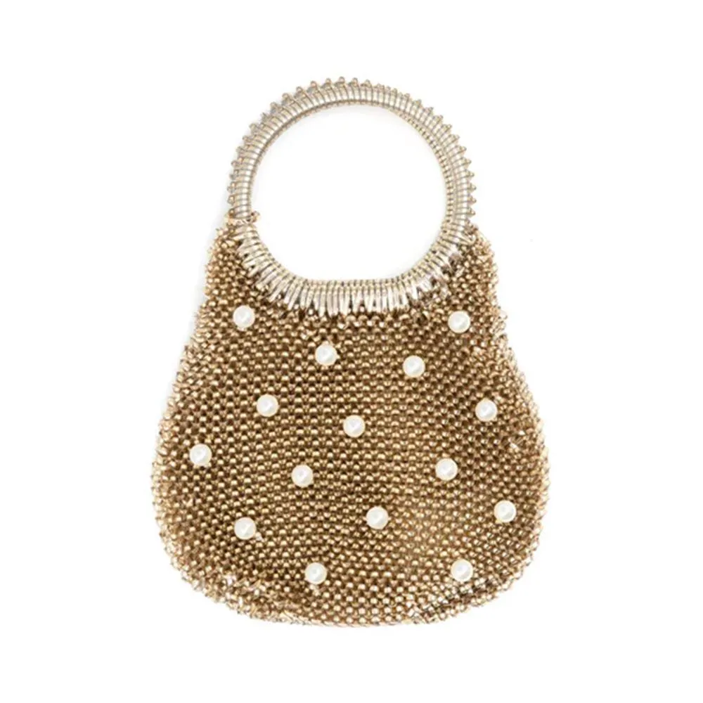 Gold Pearl Evening Bag