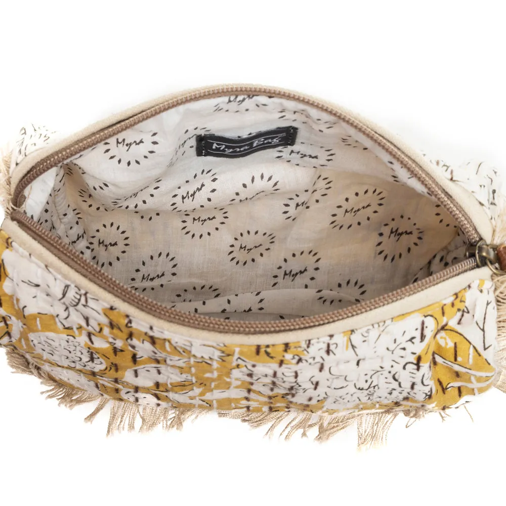 Golden Prairie Leaf Clutch Pouch