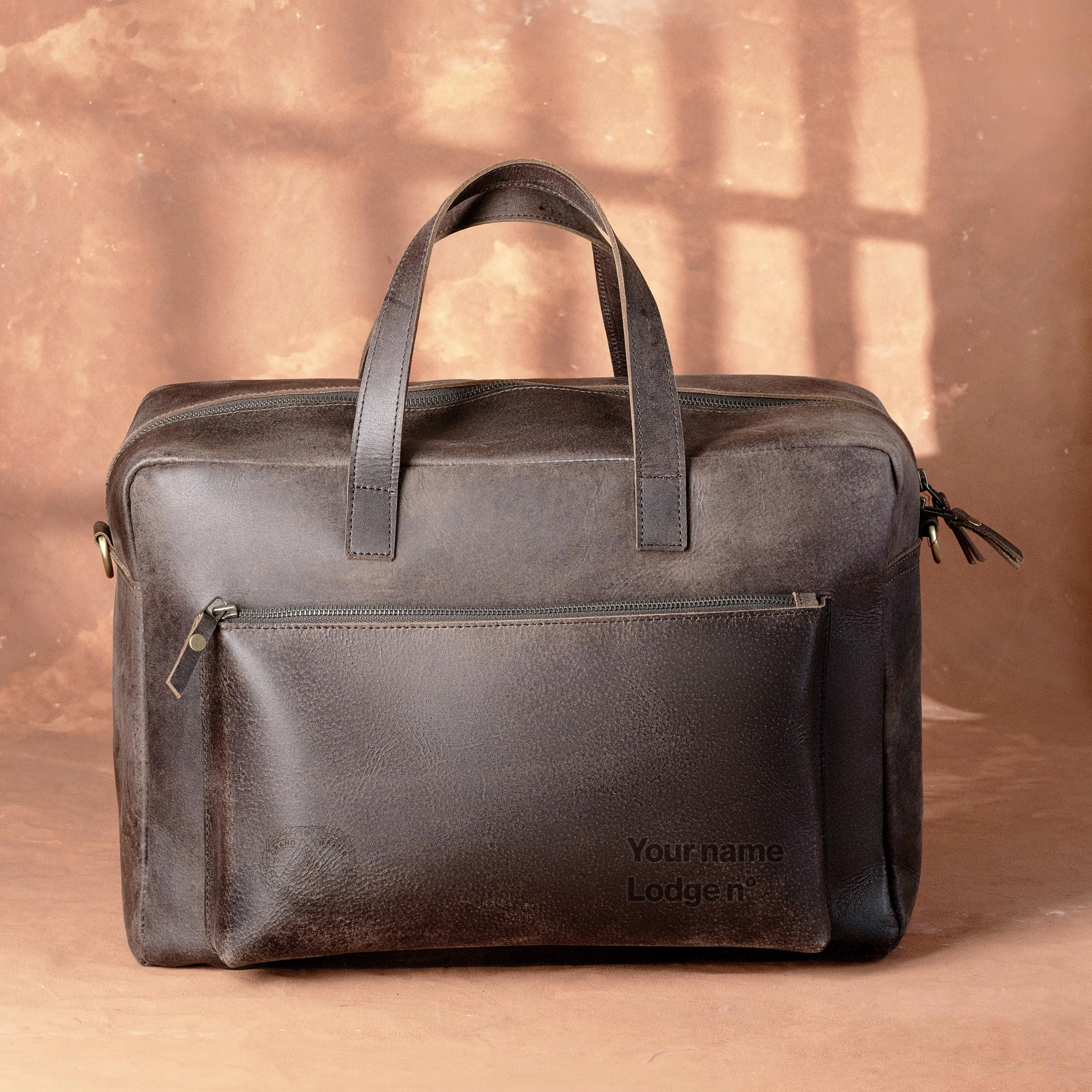 Grand Master Blue Lodge Briefcase - Dark Brown Cow Leather