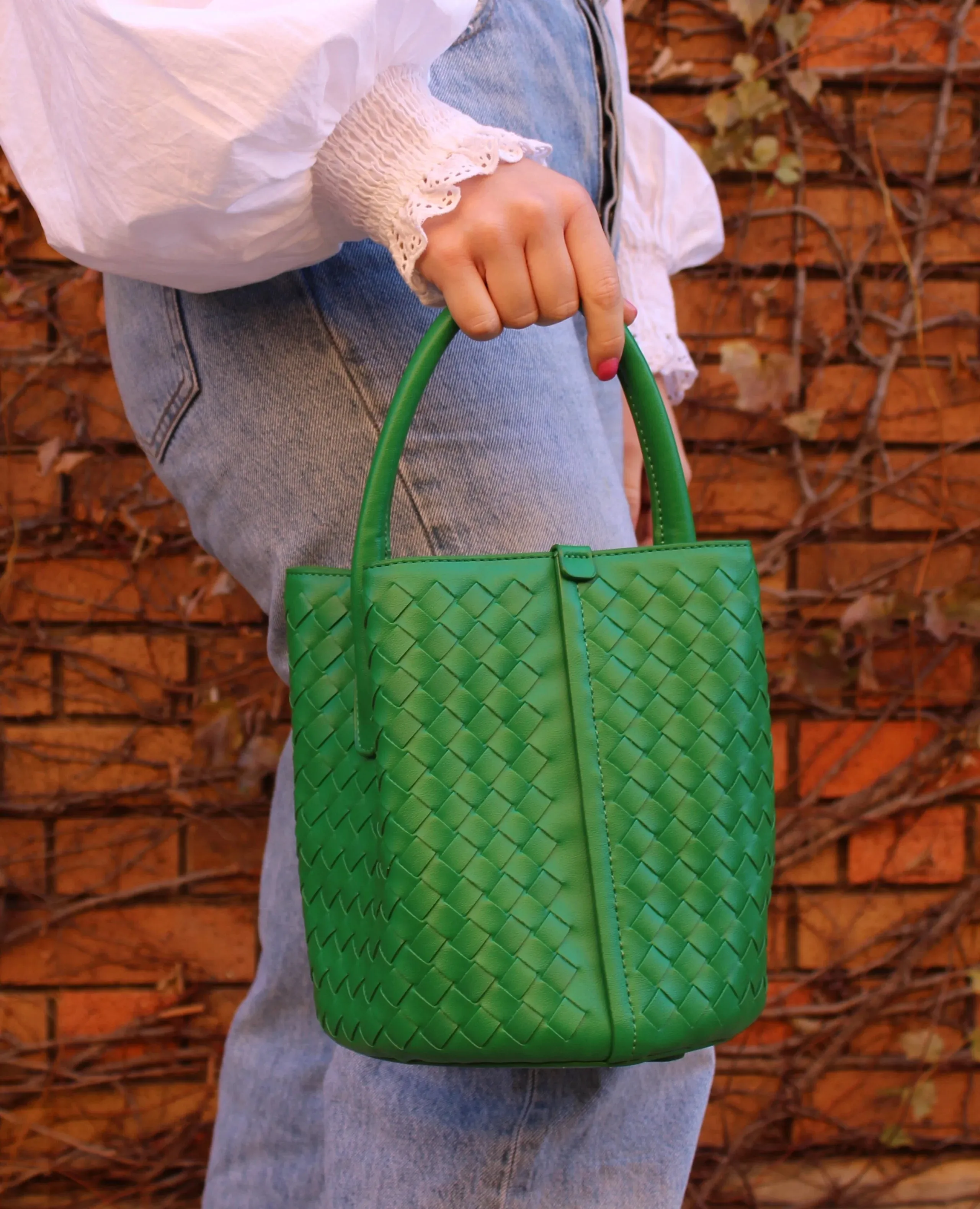 Green Bucket Bag