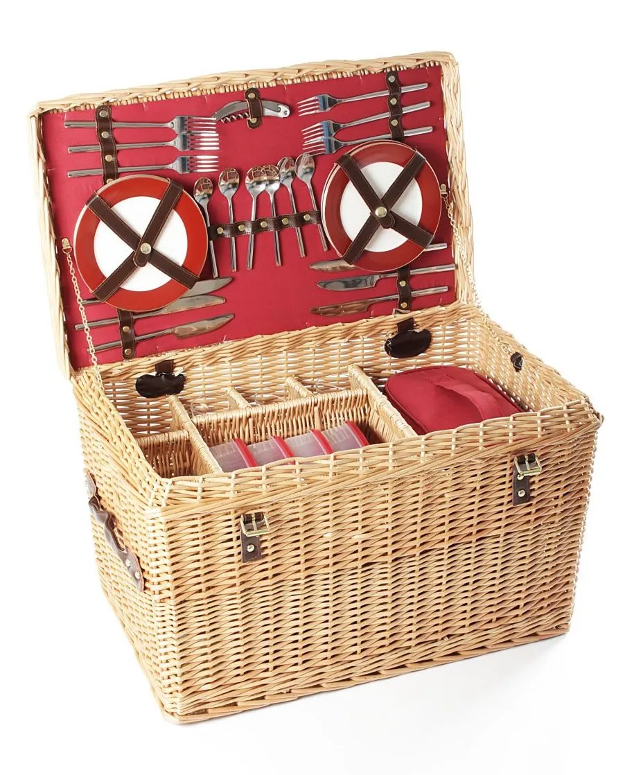 Greenfield Collection Goodwood Willow Picnic Hamper for Six People