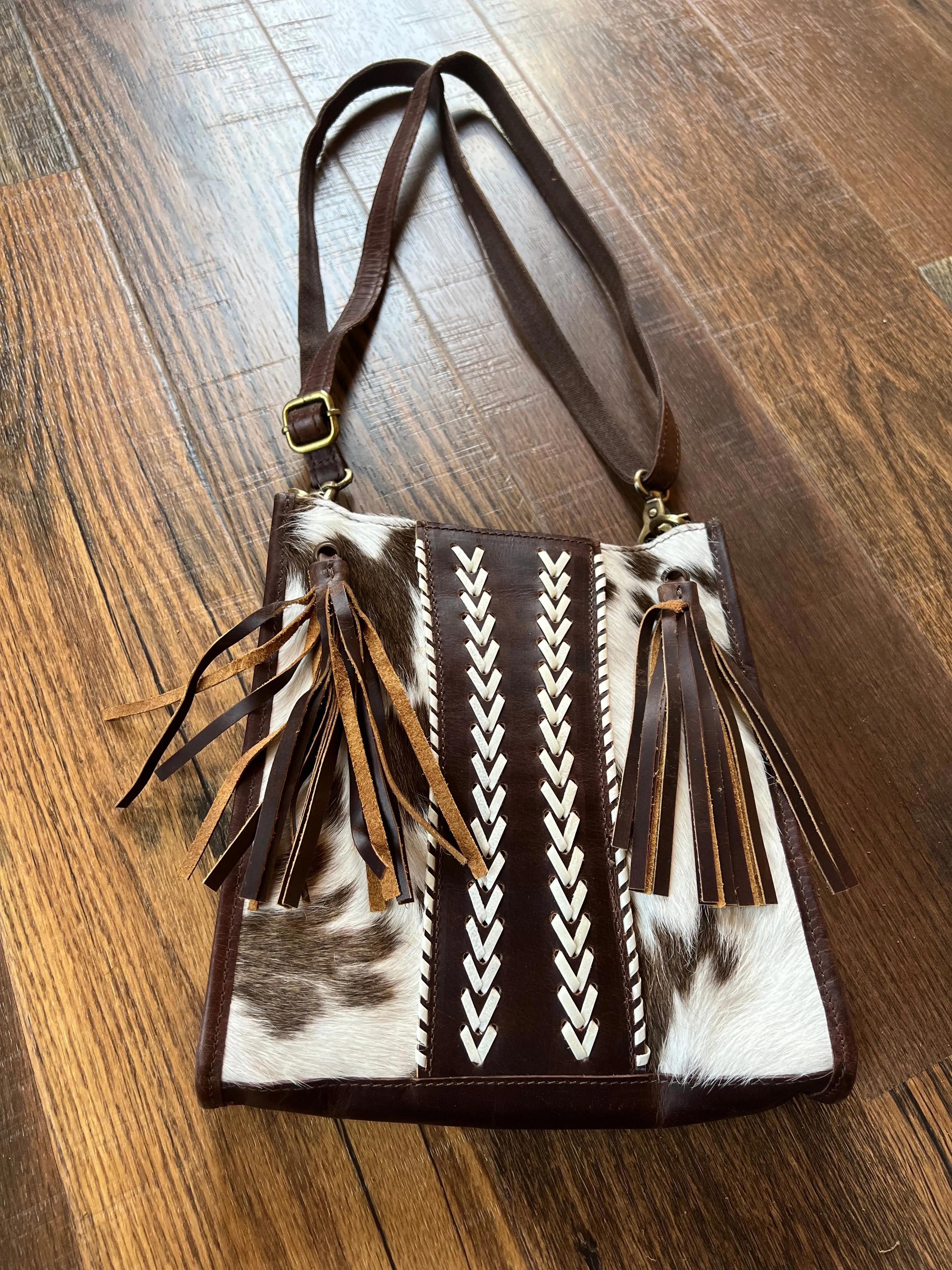 Hair on Cowhide Leather Conceal Carry Crossbody Bag.