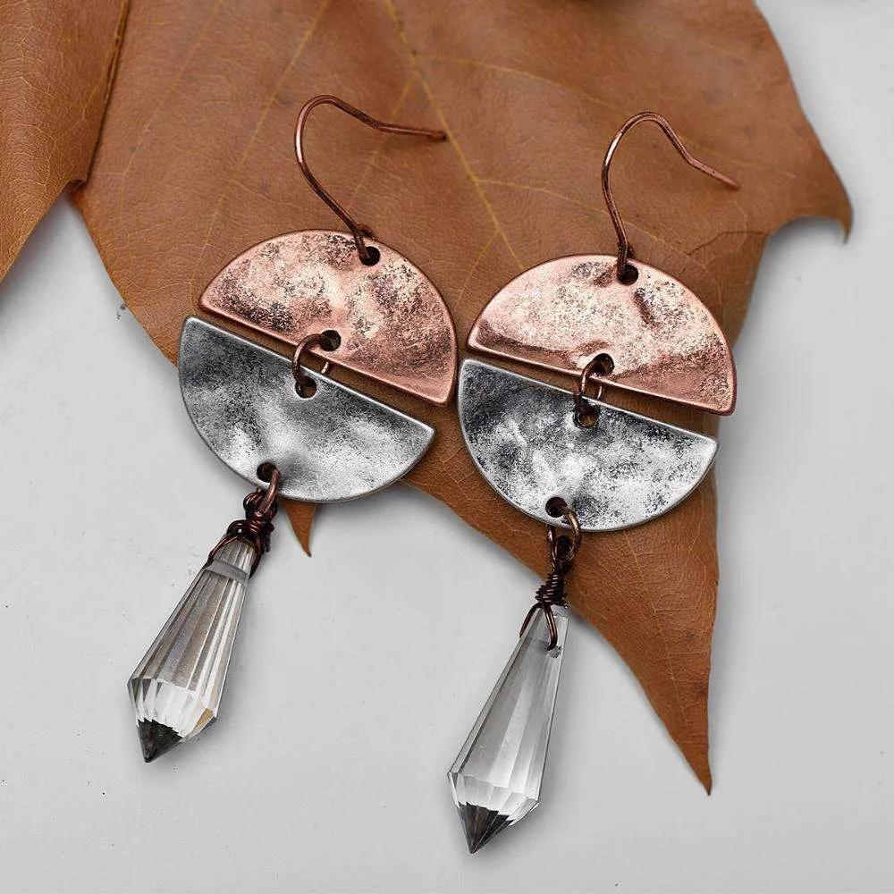 Half Moon Crystal Earrings