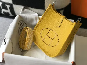 HM Evelyne 16 Amazone Bag Yellow With Silver-Toned Hardware For Women, Shoulder And Crossbody Bags 6.3in/16cm