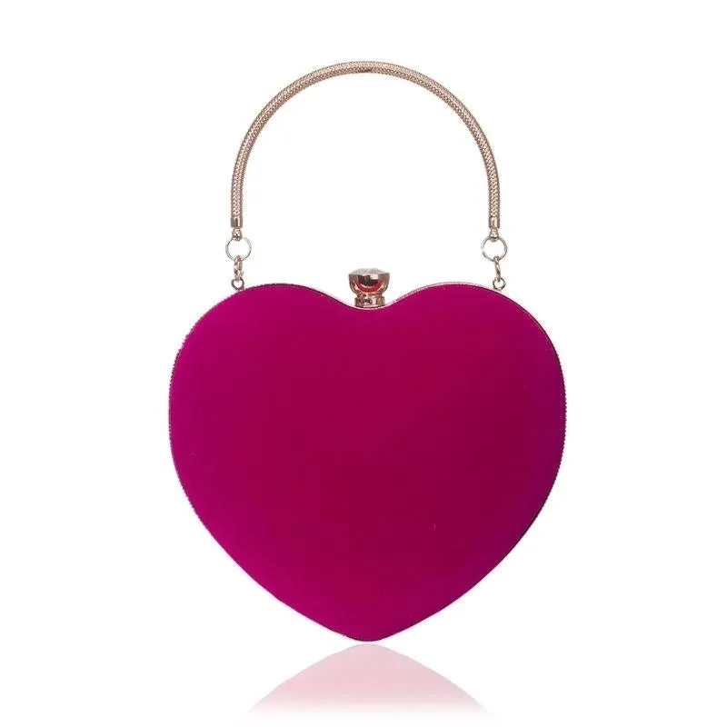 Hot Heart-shaped Handbag Lady Fashion Makeup Bag Evening  Bag Clutch Bag