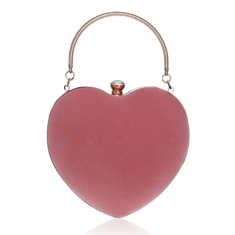 Hot Heart-shaped Handbag Lady Fashion Makeup Bag Evening  Bag Clutch Bag