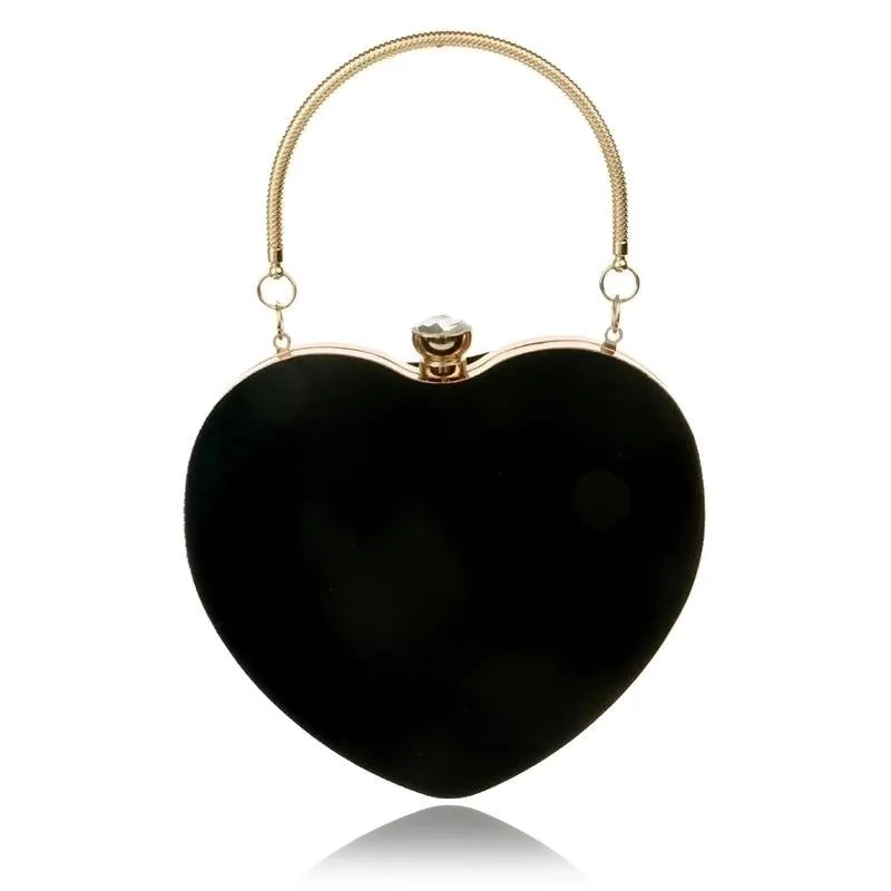 Hot Heart-shaped Handbag Lady Fashion Makeup Bag Evening  Bag Clutch Bag