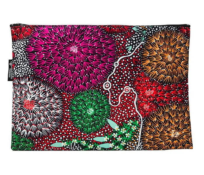 Indigenous Artists Cotton Large Zip Bag