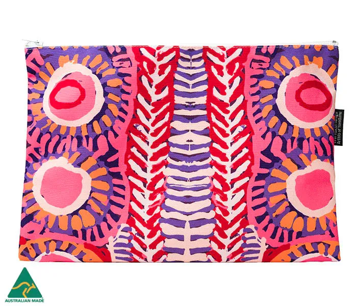 Indigenous Artists Cotton Large Zip Bag