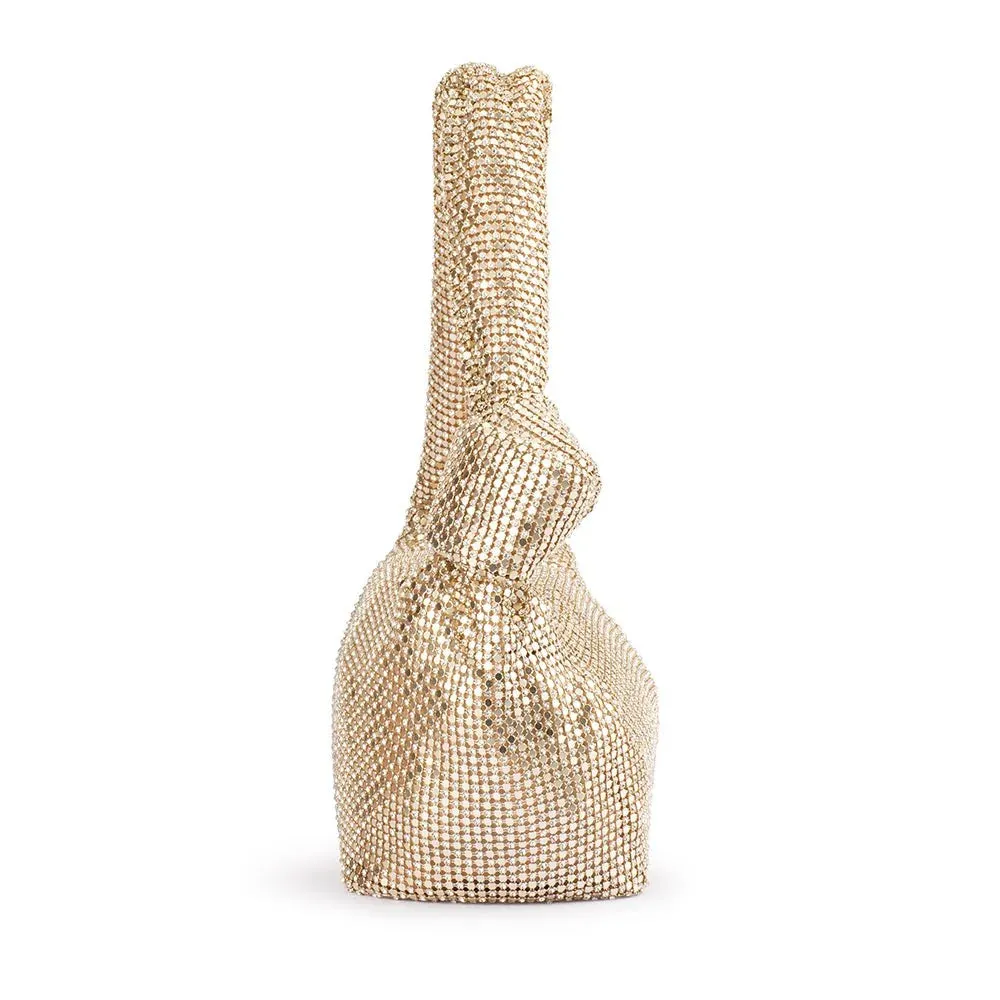 Isabella Mesh Slouch Bag in Gold