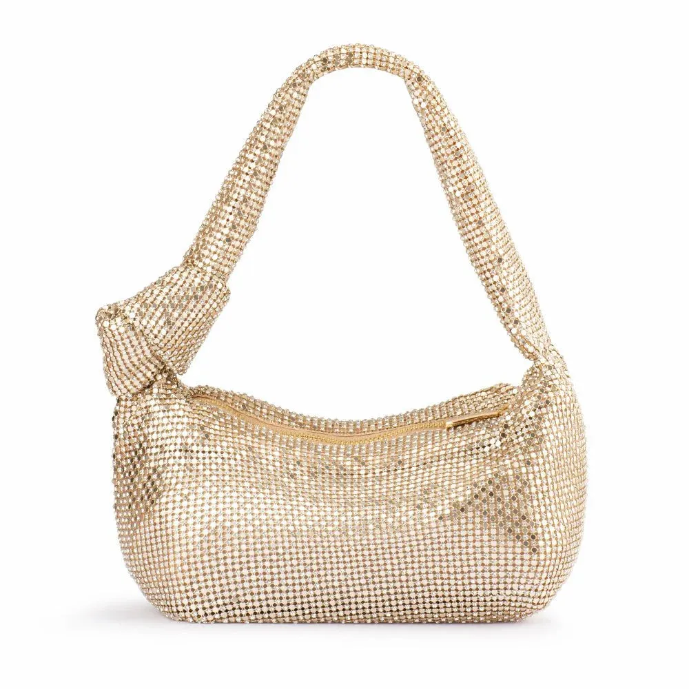 Isabella Mesh Slouch Bag in Gold