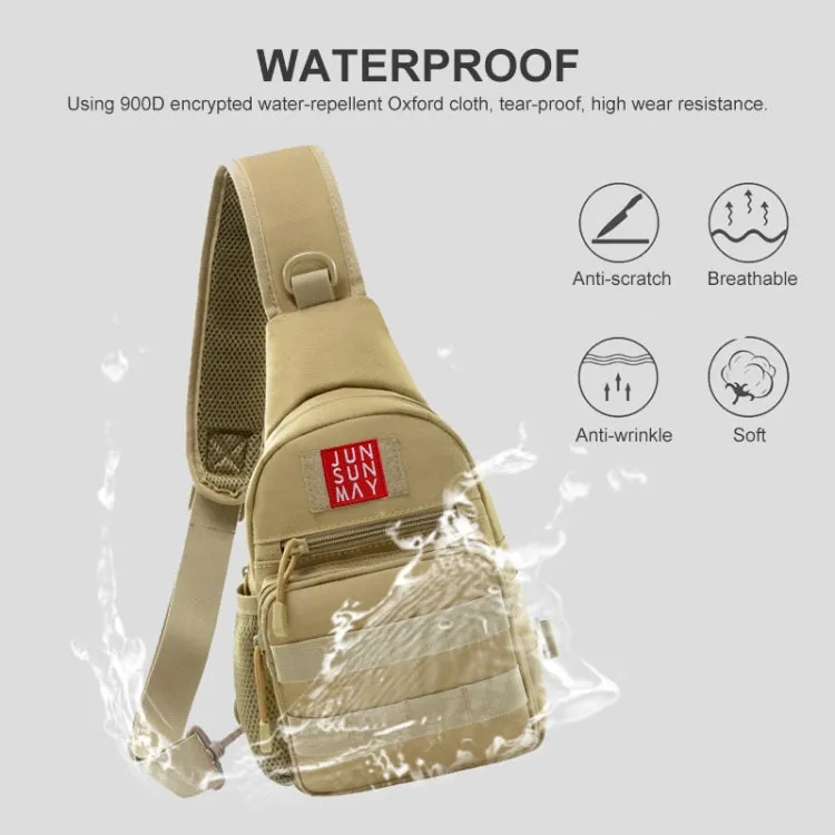 JUNSUNMAY J011 3.6L Waterproof Outdoor Sports Chest Pack Crossbody Bag(Khaki)