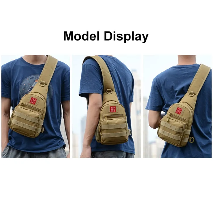 JUNSUNMAY J011 3.6L Waterproof Outdoor Sports Chest Pack Crossbody Bag(Khaki)