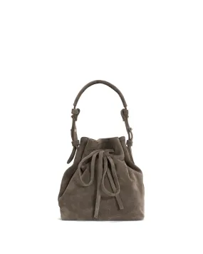 Kacey petite bucket bag Calf suede Stone grey