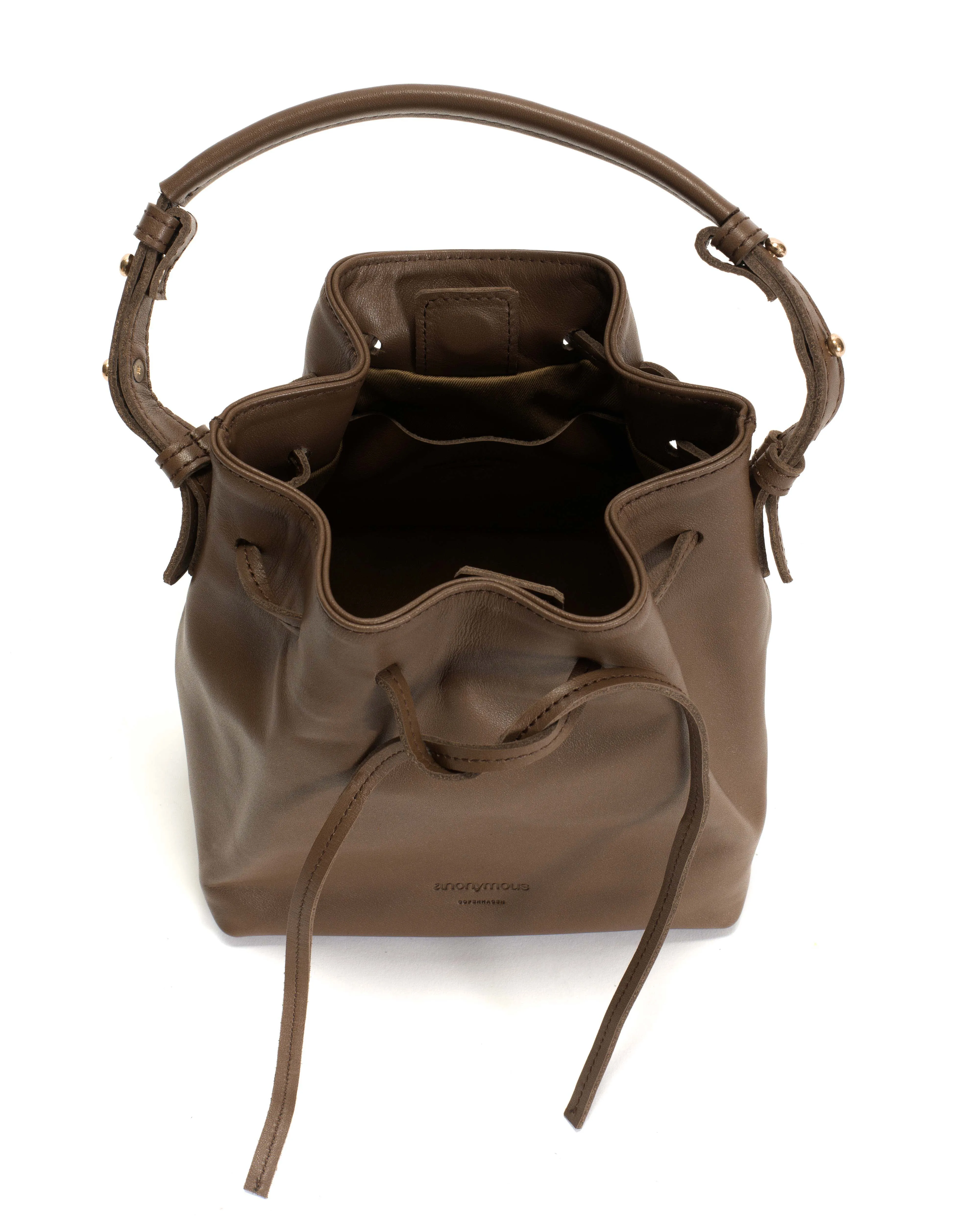 Kacey petite bucket bag Soft calf Dark taupe