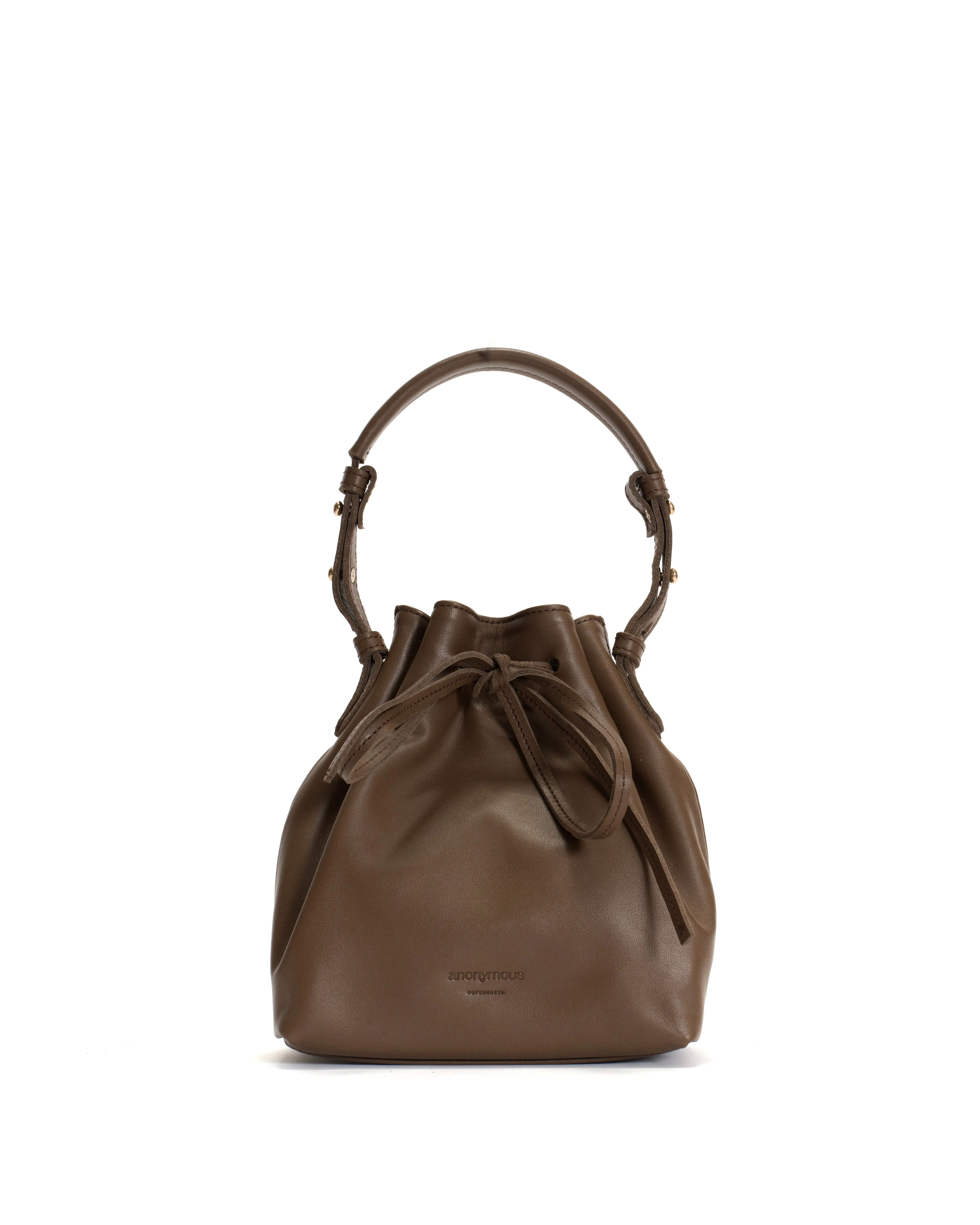 Kacey petite bucket bag Soft calf Dark taupe