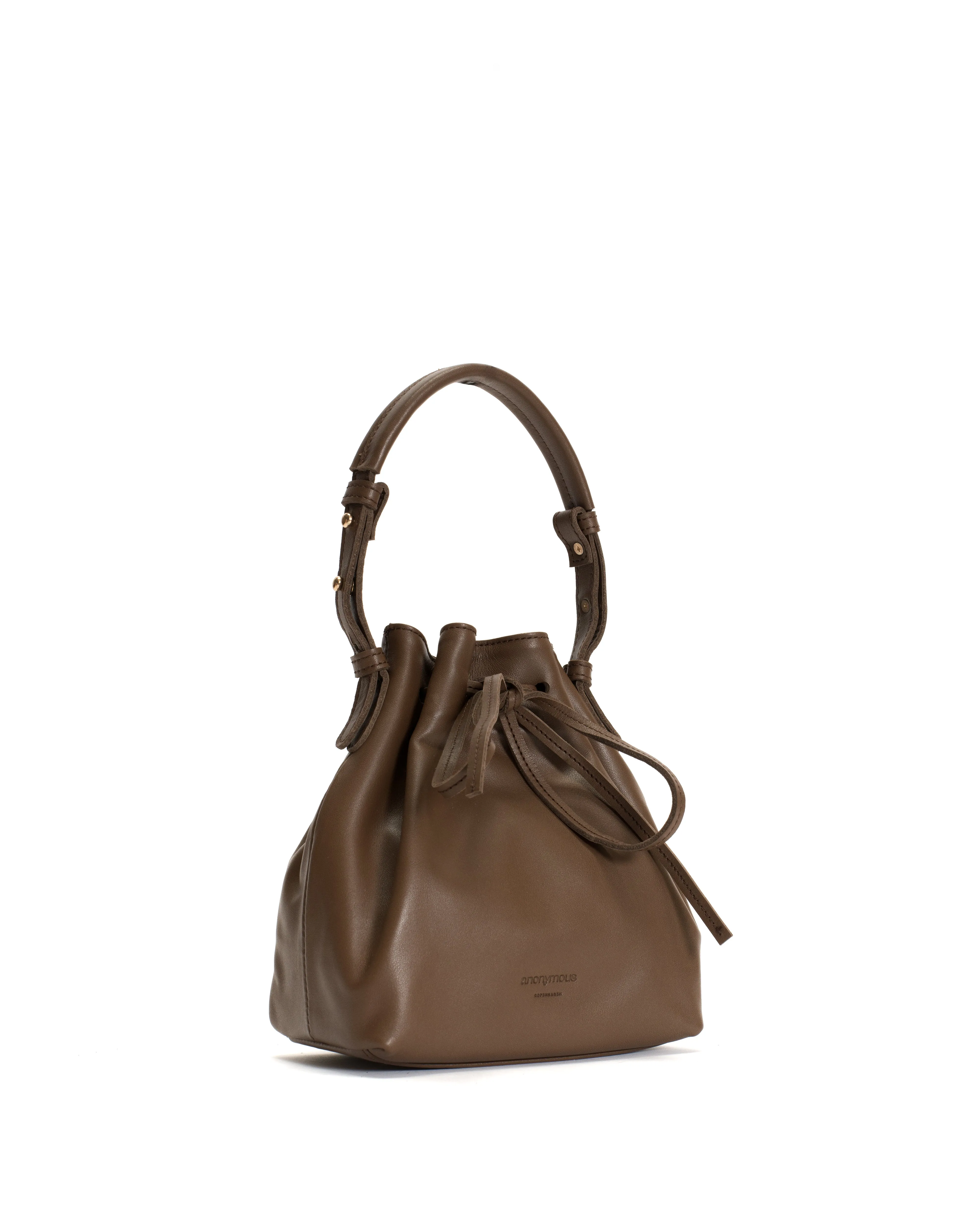 Kacey petite bucket bag Soft calf Dark taupe