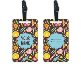 Kids Custom Printed Bag Tags for Suitcase Set of 2 - Candy